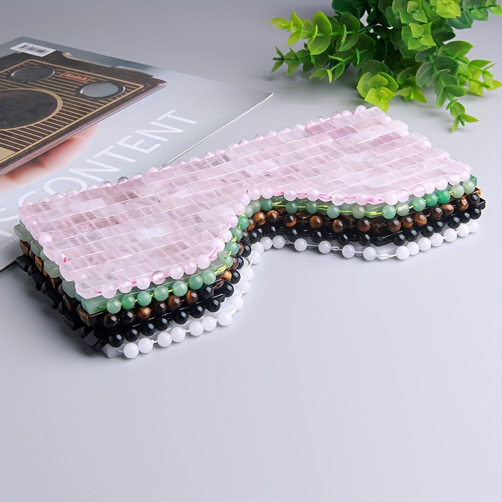 Masque pour les yeux fatigués en pierre quartz rose.