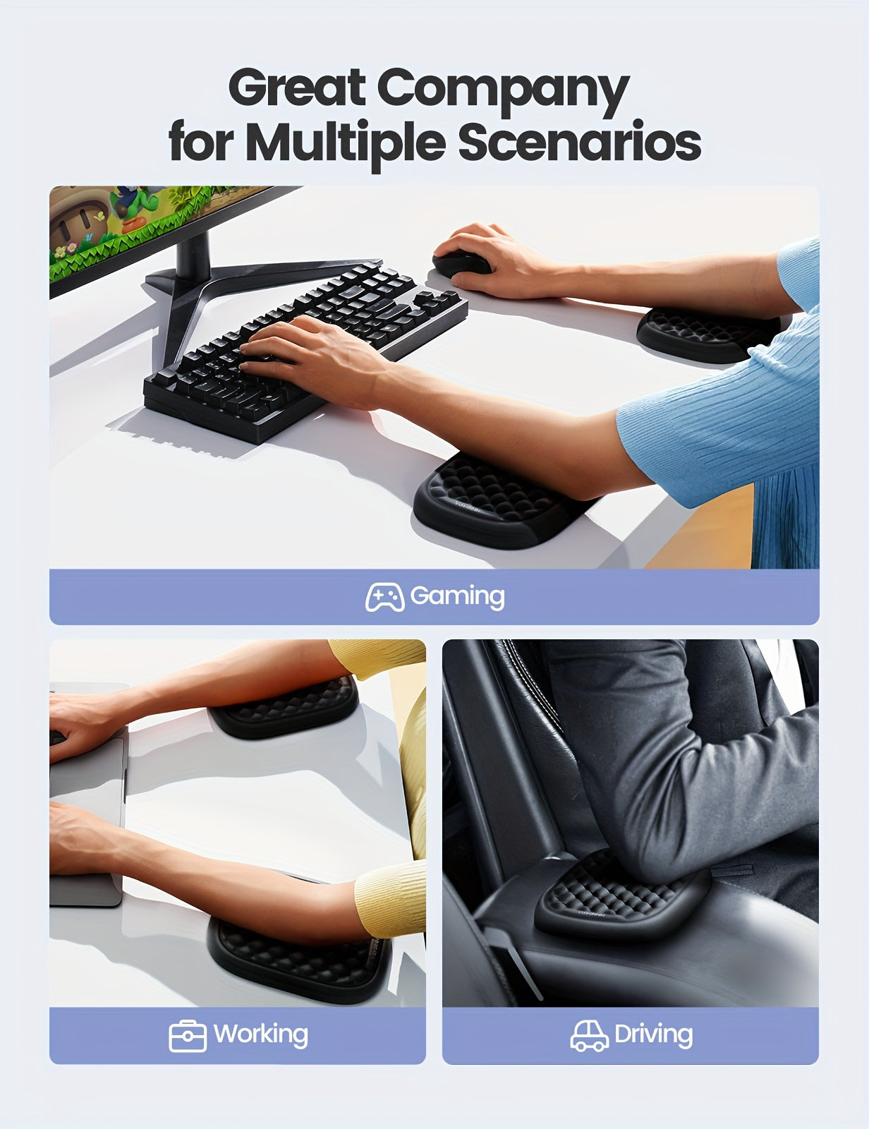 Repose-coude ergonomique en mousse.