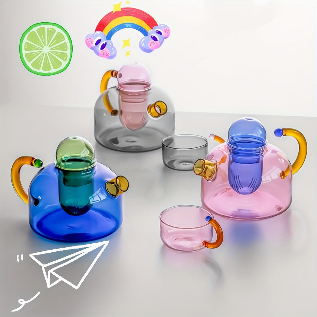 Théière en verre  borosilicate résistante à la chaleur.
