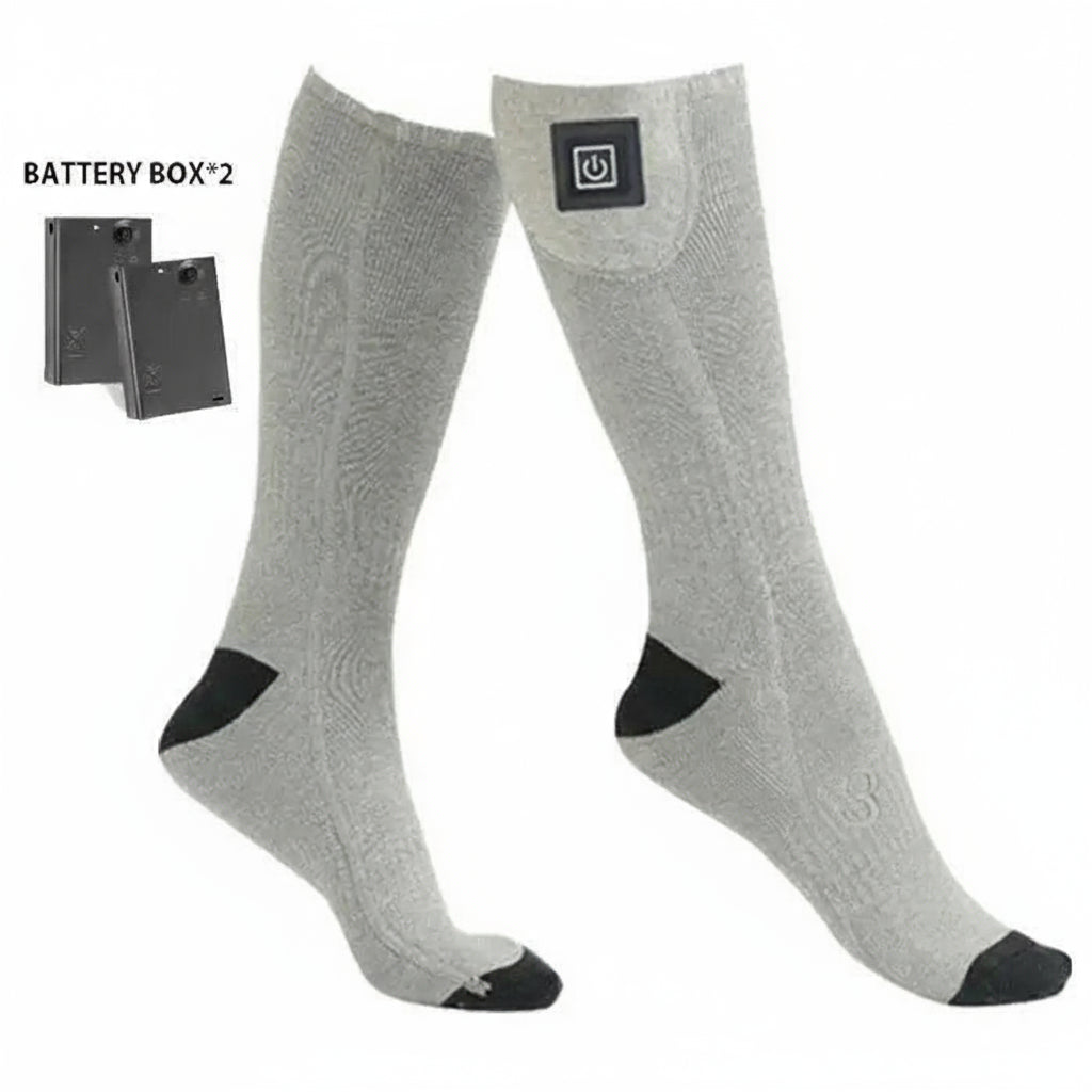Chaussettes chauffantes d’hiver rechargeables avec boîtier de batterie