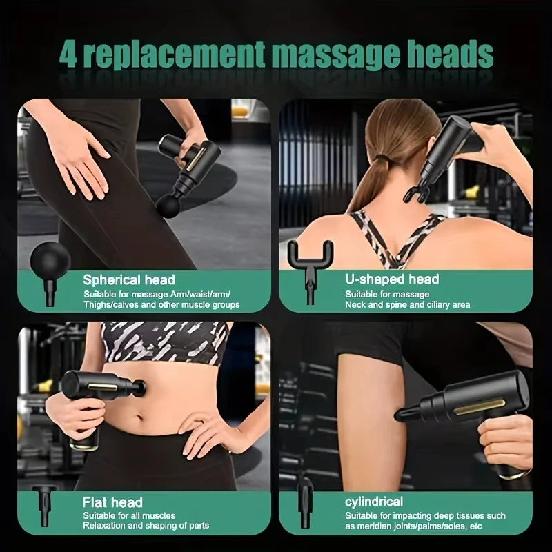 Pistolet de massage portable – Massage des tissus profonds, mini, léger avec vitesse réglable, adapté pour tout le corps.