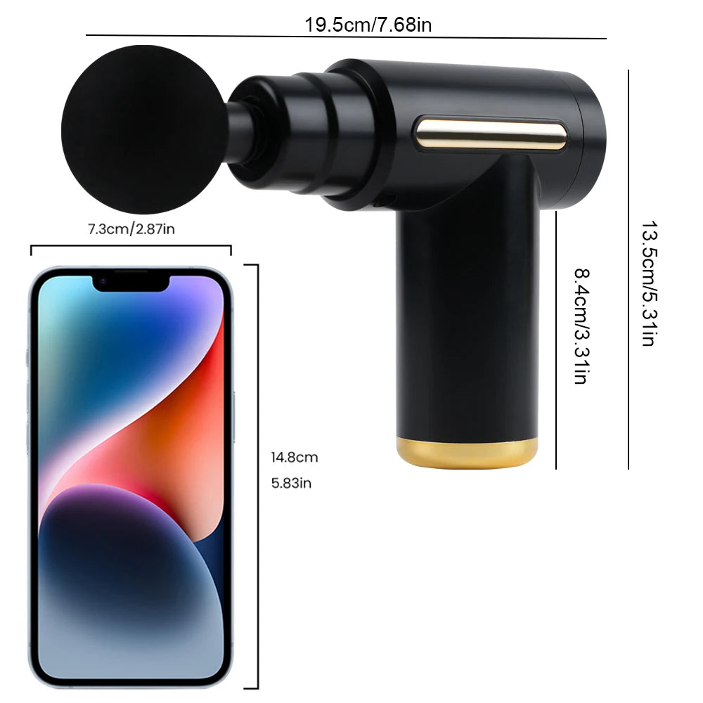 Pistolet de massage portable – Massage des tissus profonds, mini, léger avec vitesse réglable, adapté pour tout le corps.