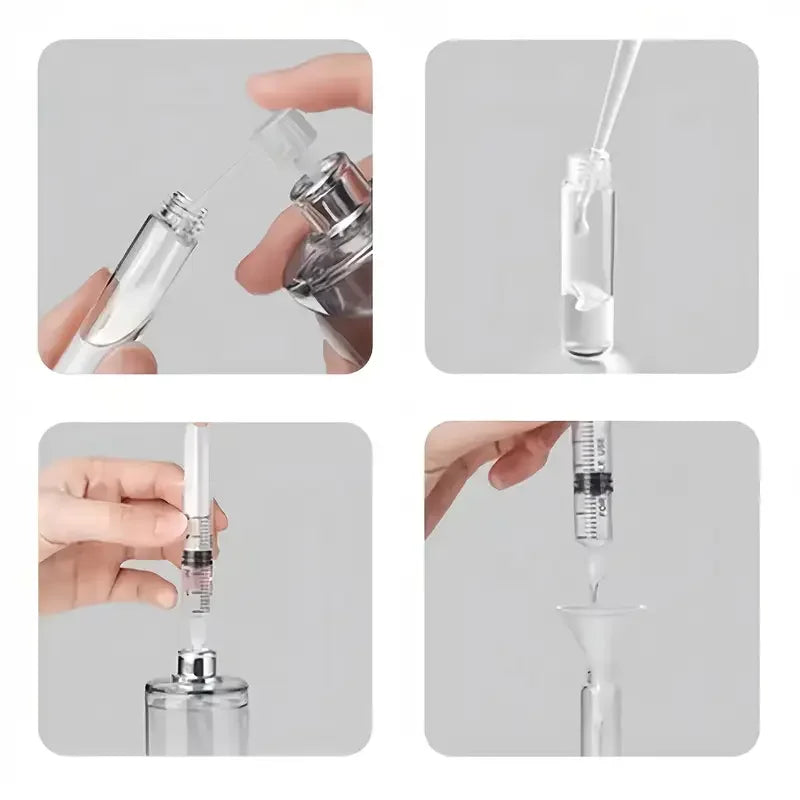 Kit doseurs en lot de 5 pièces graduées pour cosmétiques maison.