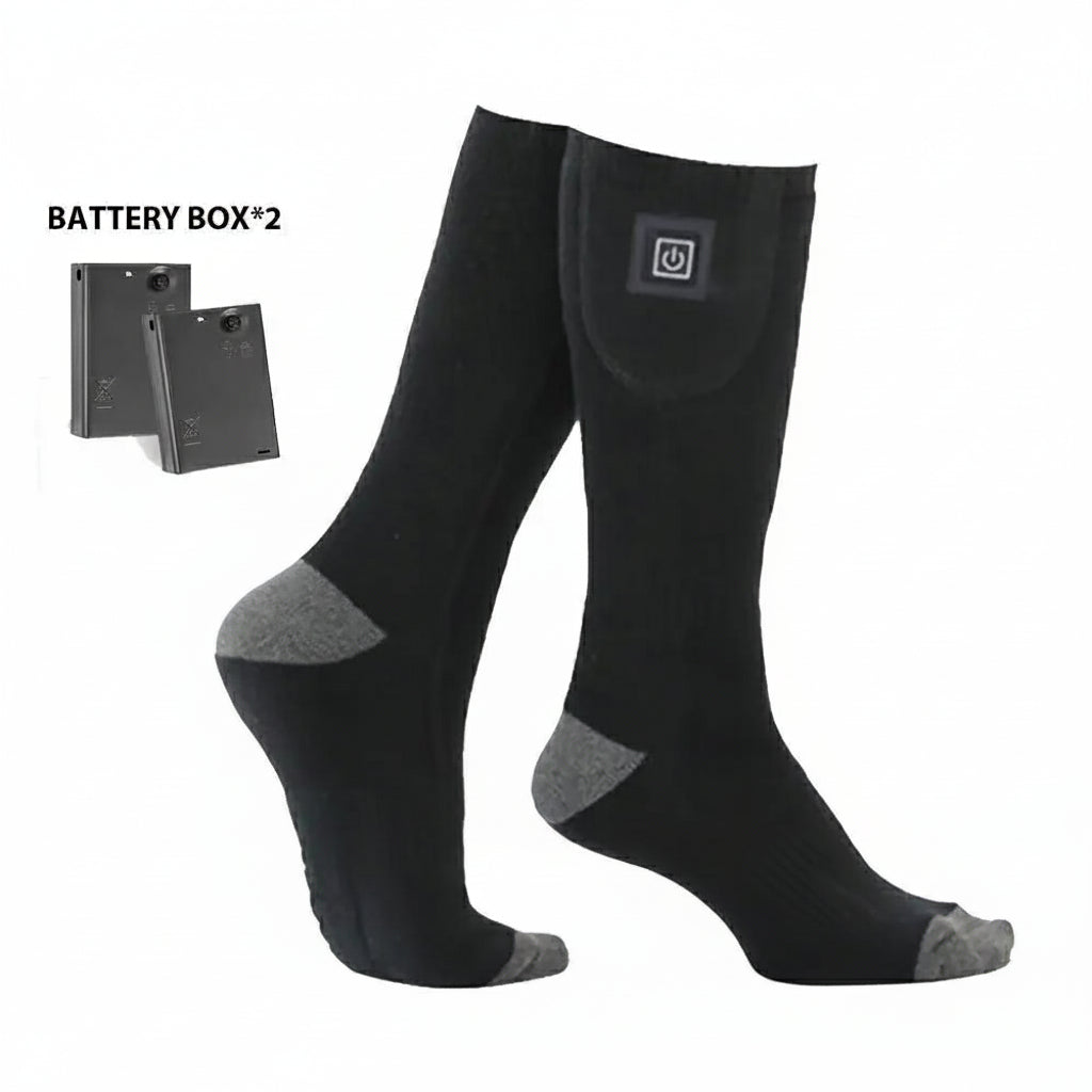Chaussettes chauffantes d’hiver rechargeables avec boîtier de batterie