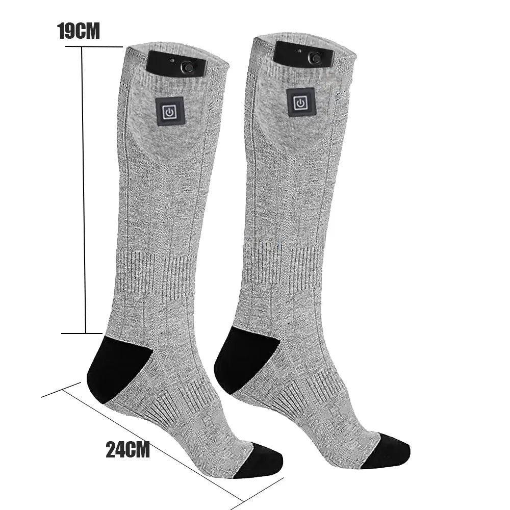 Chaussettes chauffantes d’hiver rechargeables avec boîtier de batterie