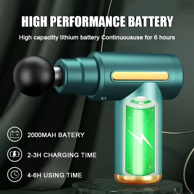 Pistolet de massage portable – Massage des tissus profonds, mini, léger avec vitesse réglable, adapté pour tout le corps.