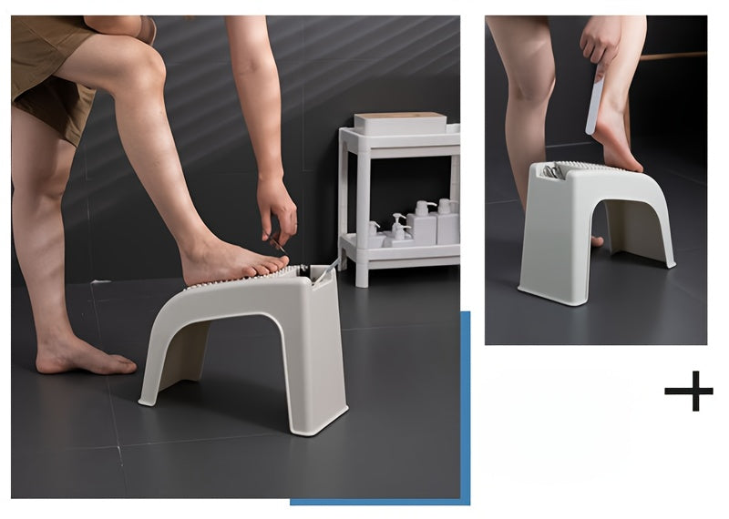 Repose-pieds multifonction pour soins pédicure et manucure.