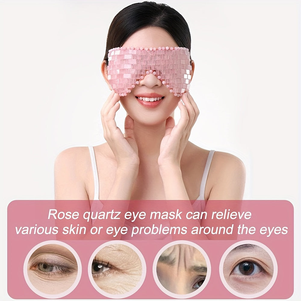 Masque pour les yeux fatigués en pierre quartz rose.