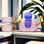 Théière en verre  borosilicate résistante à la chaleur.