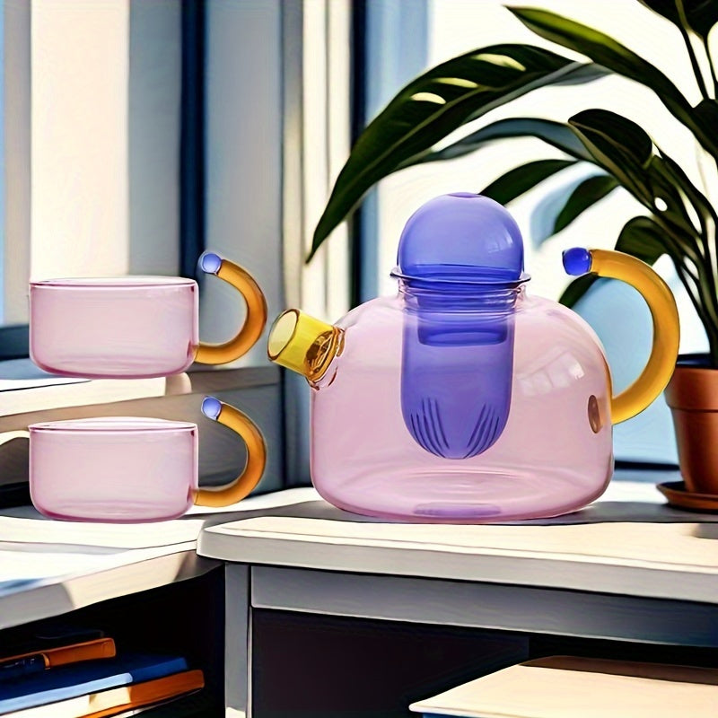 Théière en verre  borosilicate résistante à la chaleur.